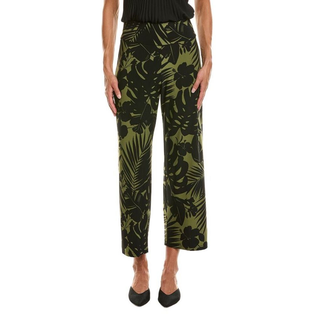 Anne Klein Womens Petite High-Rise Pull-On Wide Waistband Palazzo Pant, Green